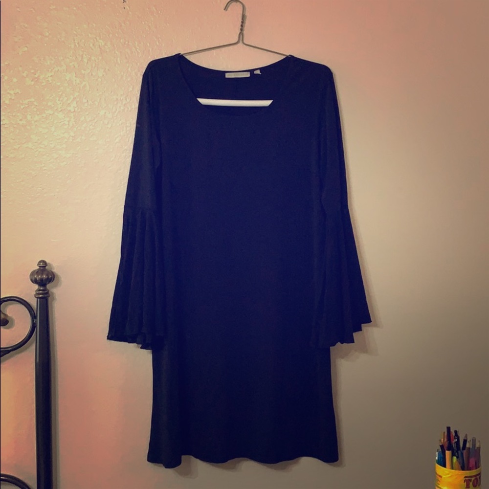 Black Vintage Angel Sleeve Dress